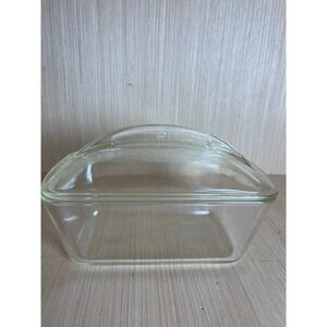 Vintage Westinghouse Clear Glass Refrigerator Dish with Lid Rectangular Storage